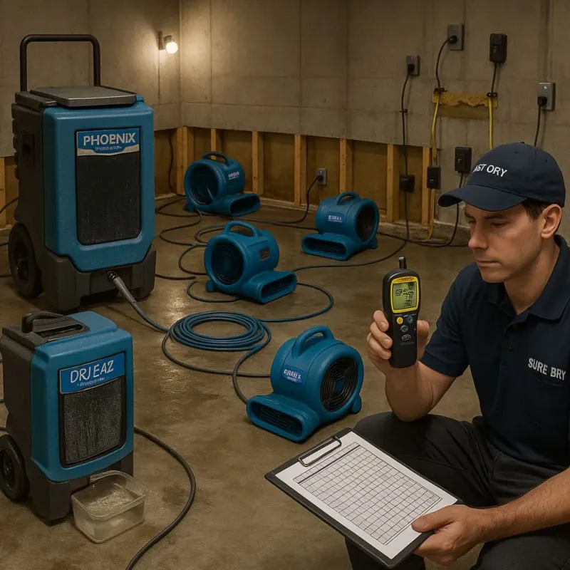 Structural Drying and Dehumidification process in Laporte, PA
